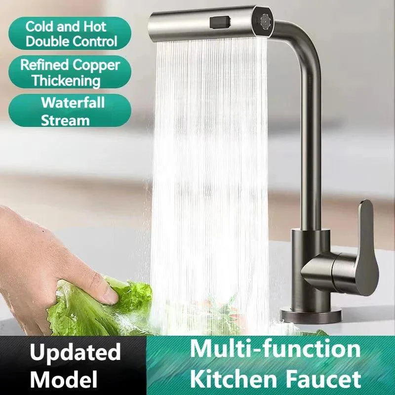 Waterfall Kitchen Taps Pull Out Rainfall Spray Bathroom Basin Tap -Bathlova