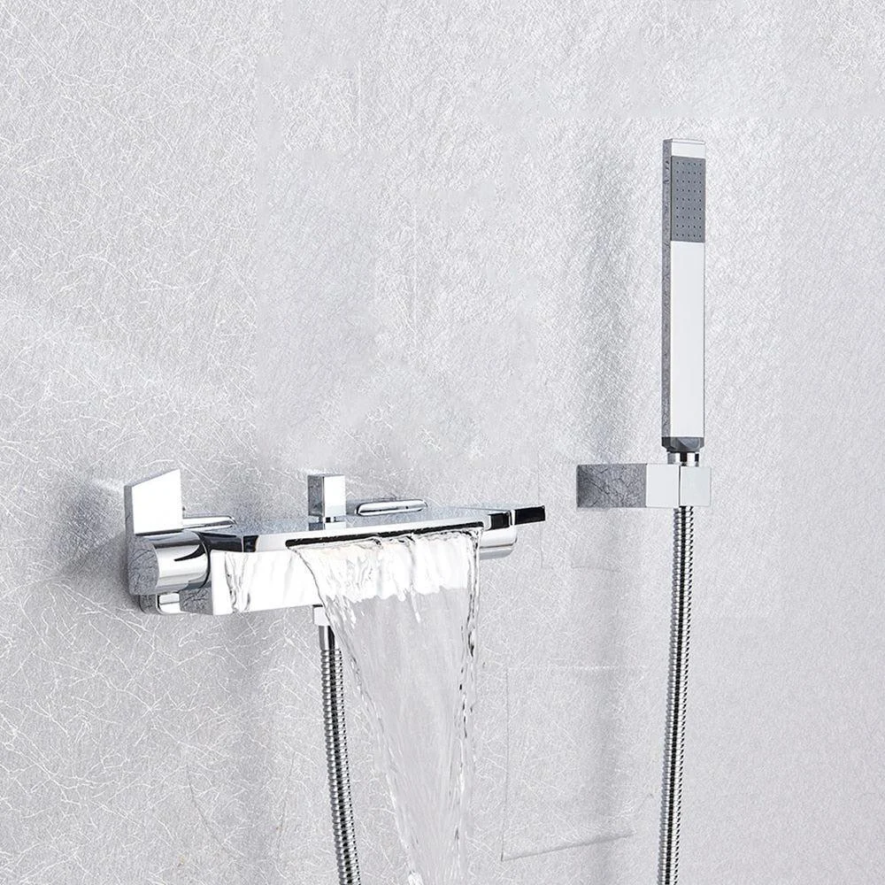 Waterfall Shower Bath Set Black Retro Bathroom Shower Mixer Tap Tap -Bathlova