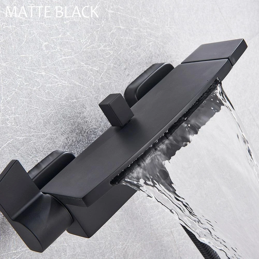 Waterfall Shower Bath Set Black Retro Bathroom Shower Mixer Tap Tap -Bathlova