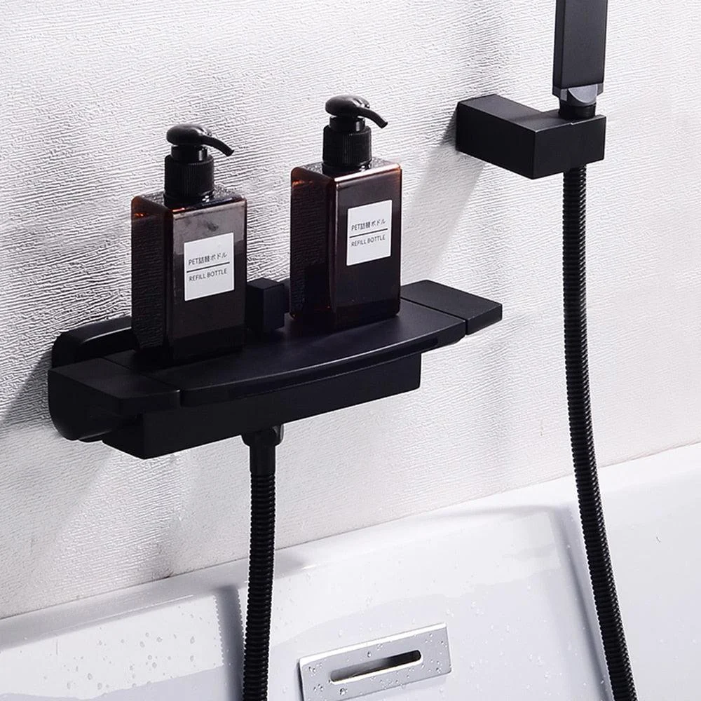 Waterfall Shower Bath Set Black Retro Bathroom Shower Mixer Tap Tap -Bathlova