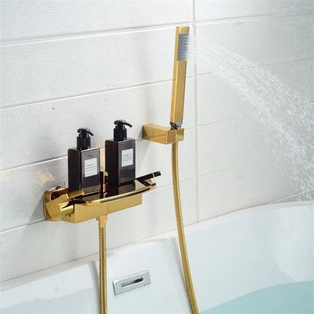 Waterfall Shower Bath Set Black Retro Bathroom Shower Mixer Tap Tap -Bathlova