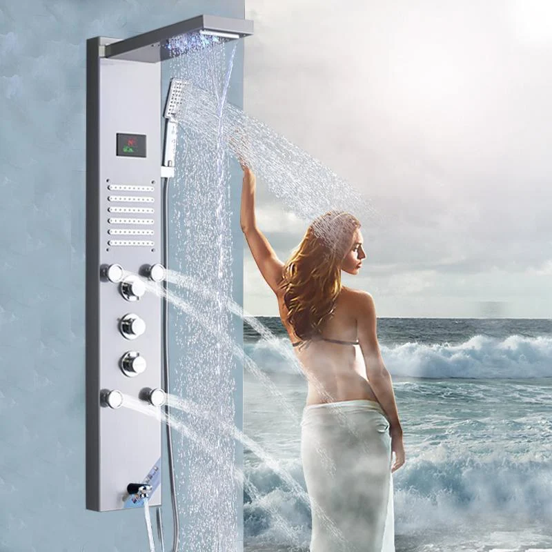 Waterfall Shower Panel Tap LED Light Body Massage Jets -Bathlova