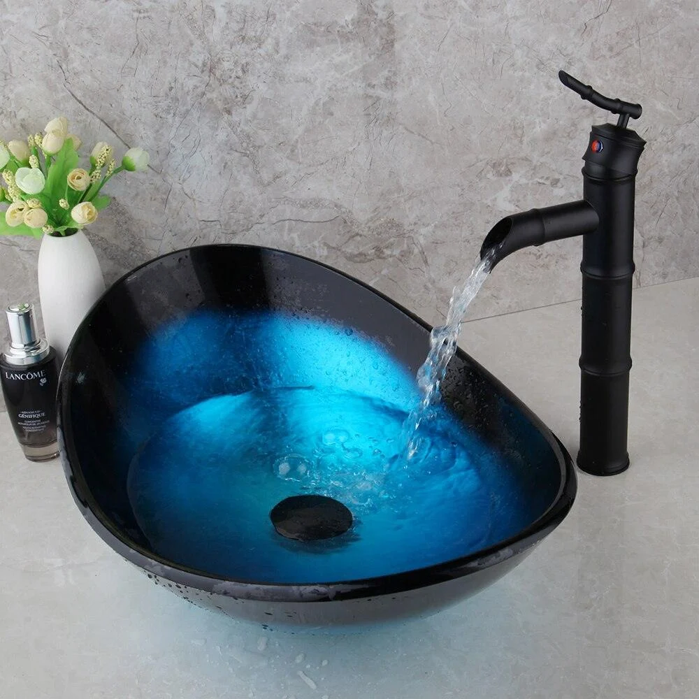 Waterfall Spout Basin Tap Washbasin Tempered Glass Tap Mixer Tap -Bathlova