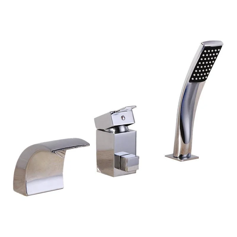 Waterfall Spout Bathroom Tap Lever Handle Sink Tap with Shower Head -Bathlova