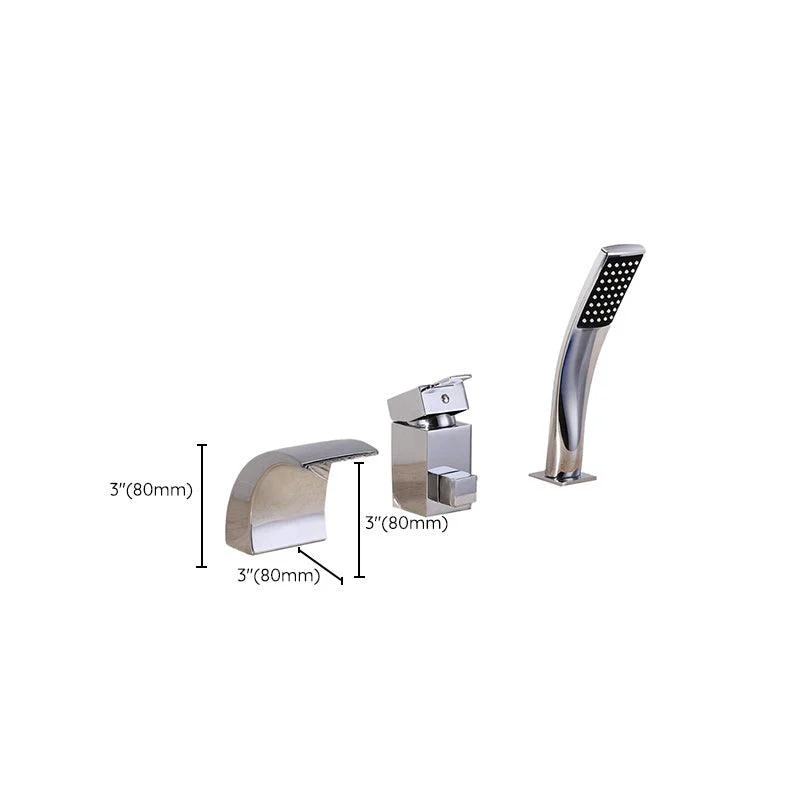 Waterfall Spout Bathroom Tap Lever Handle Sink Tap with Shower Head -Bathlova