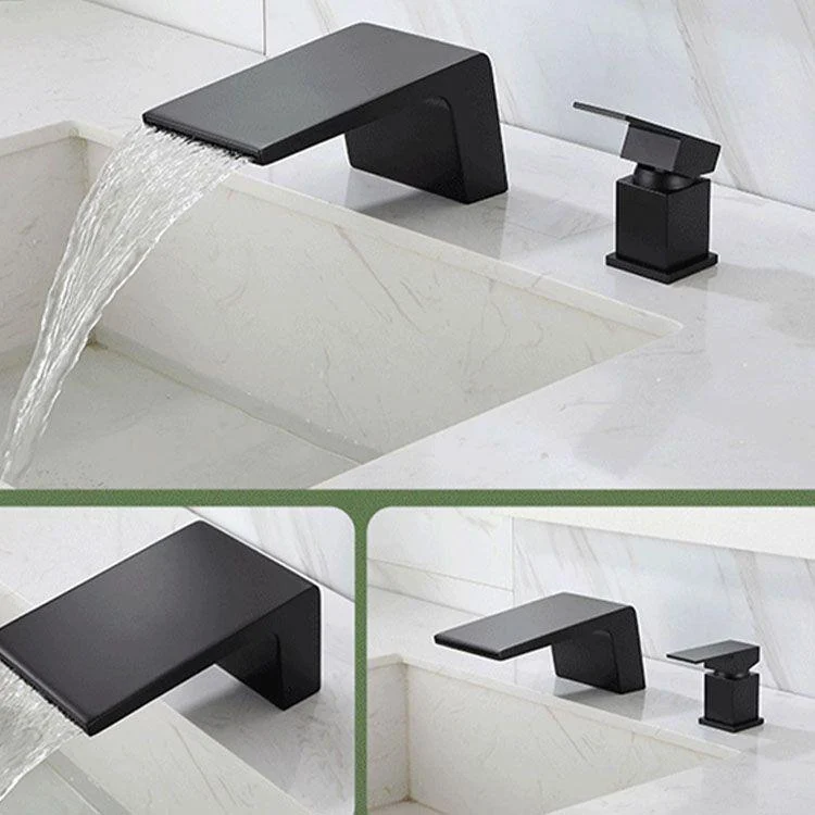 Waterfall Spout Tub Filler with 1 Handle Deck Mount Bathroom Tap -Bathlova