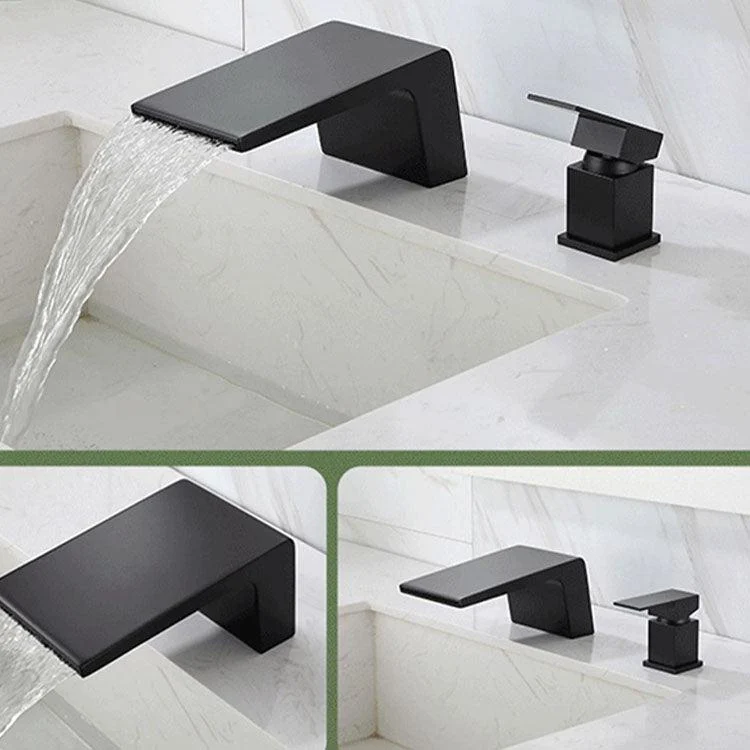 Waterfall Spout Tub Filler with 1 Handle Deck Mount Bathroom Tap -Bathlova