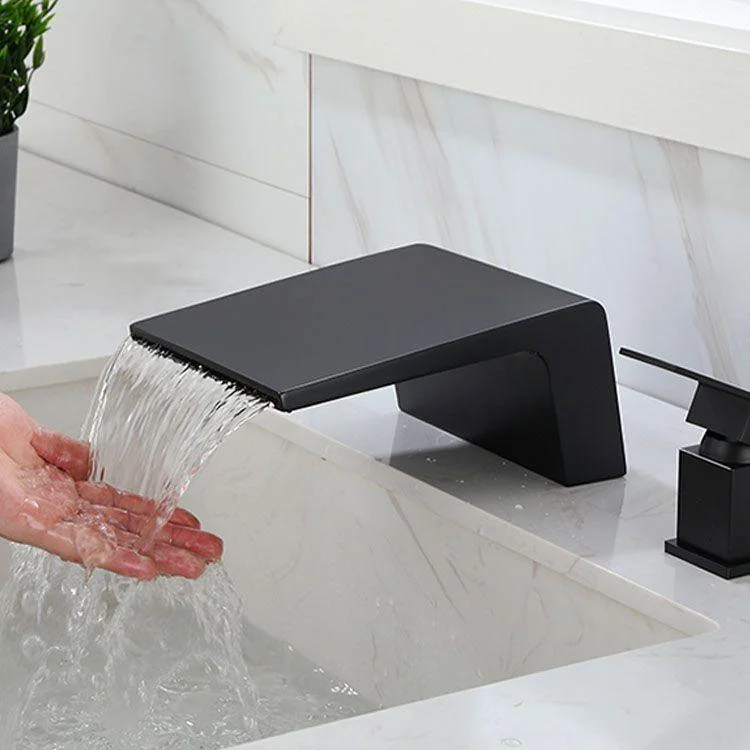 Waterfall Spout Tub Filler with 1 Handle Deck Mount Bathroom Tap -Bathlova