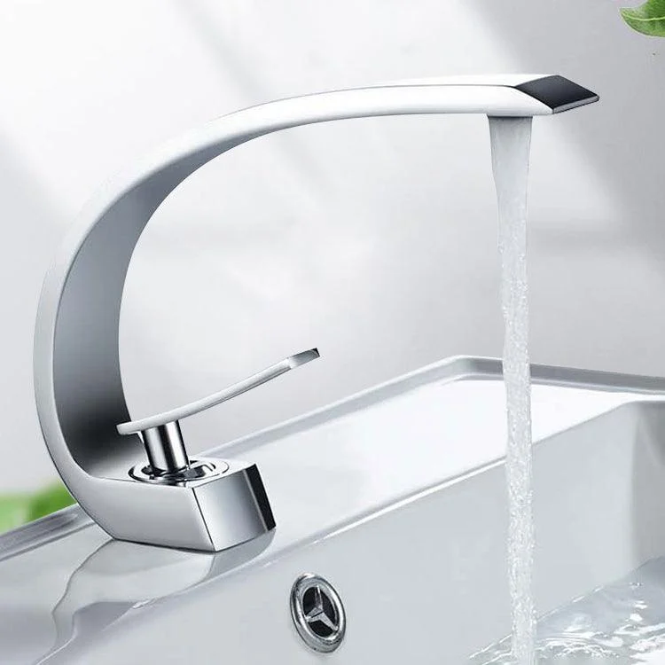 Waterfall Spout Widespread Lavatory Tap Modern Lever Handles Sink Tap -Bathlova