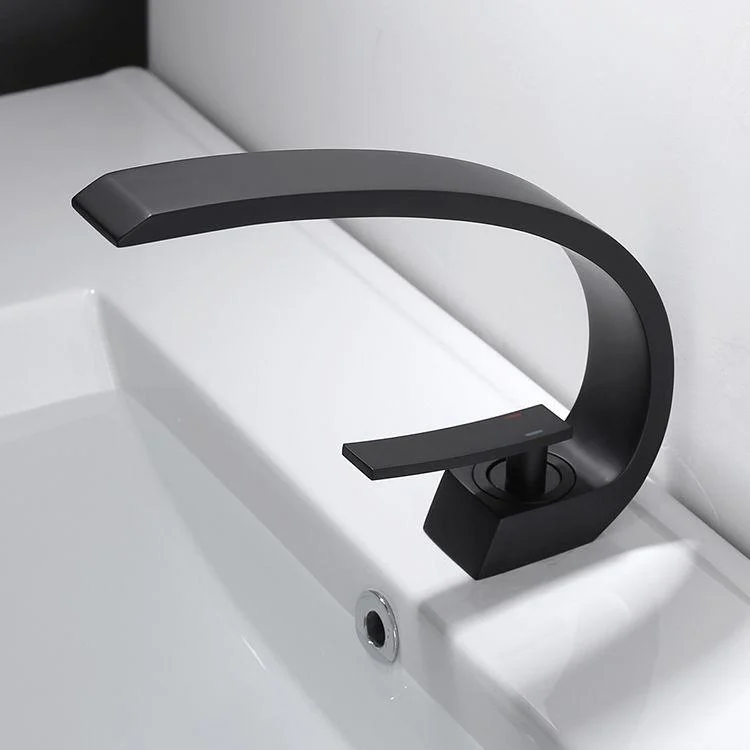 Waterfall Spout Widespread Lavatory Tap Modern Lever Handles Sink Tap -Bathlova