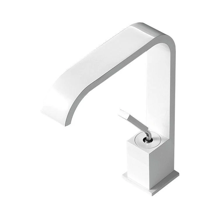 Waterfall Spout Widespread Lavatory Tap Modern Metal Widespread Sink Tap -Bathlova