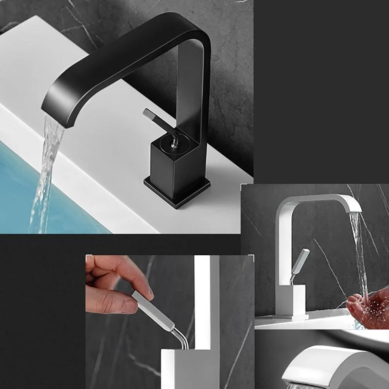 Waterfall Spout Widespread Lavatory Tap Modern Metal Widespread Sink Tap -Bathlova