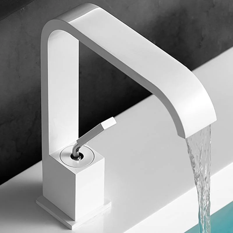 Waterfall Spout Widespread Lavatory Tap Modern Metal Widespread Sink Tap -Bathlova