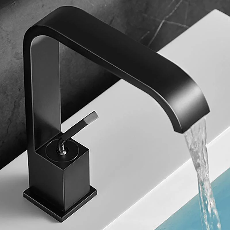 Waterfall Spout Widespread Lavatory Tap Modern Metal Widespread Sink Tap -Bathlova