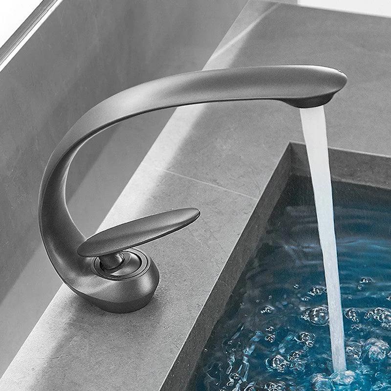 Waterfall Spout Widespread Lavatory Tap Modern Metal Widespread Sink Tap -Bathlova