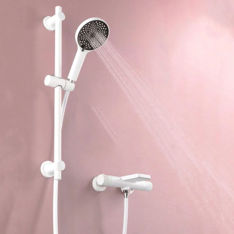 Waterfall Tub Filler Copper Wall-Mounted Double Knob Handle Tub Filler with Handshower -Bathlova