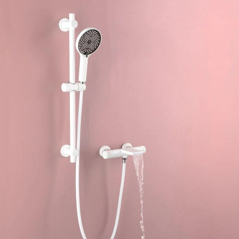 Waterfall Tub Filler Copper Wall-Mounted Double Knob Handle Tub Filler with Handshower -Bathlova