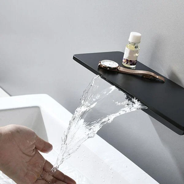 Waterfall Tub Tap Trim Wall Mounted Low Arc Bath Tap Trim -Bathlova