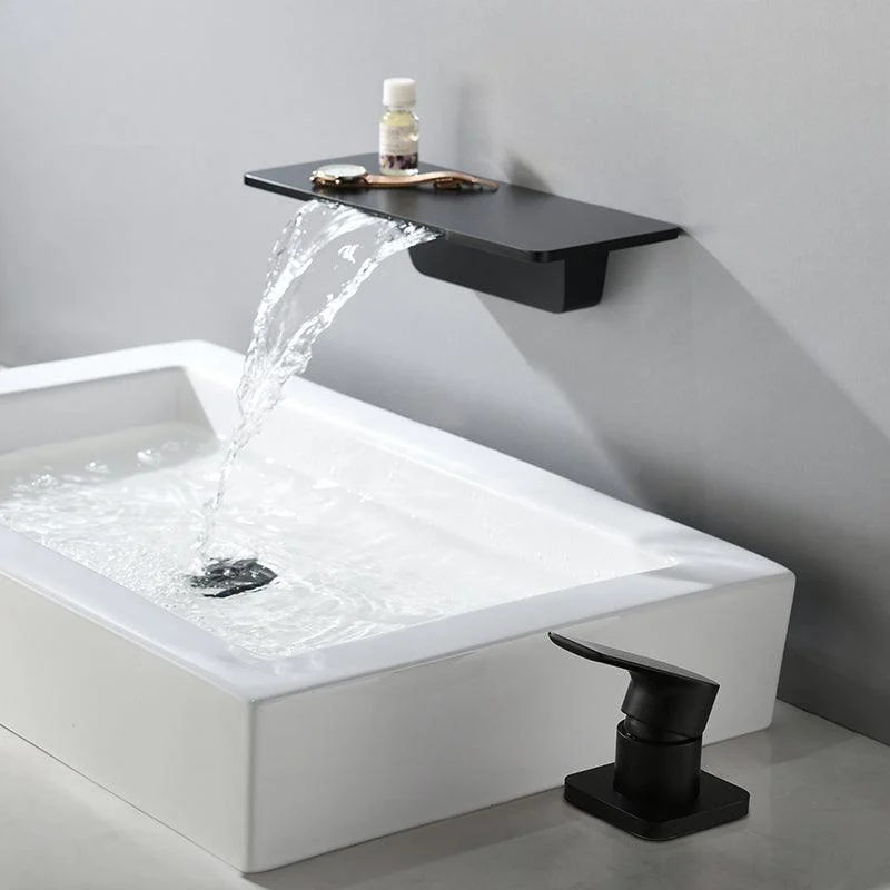 Waterfall Tub Tap Trim Wall Mounted Low Arc Bath Tap Trim -Bathlova