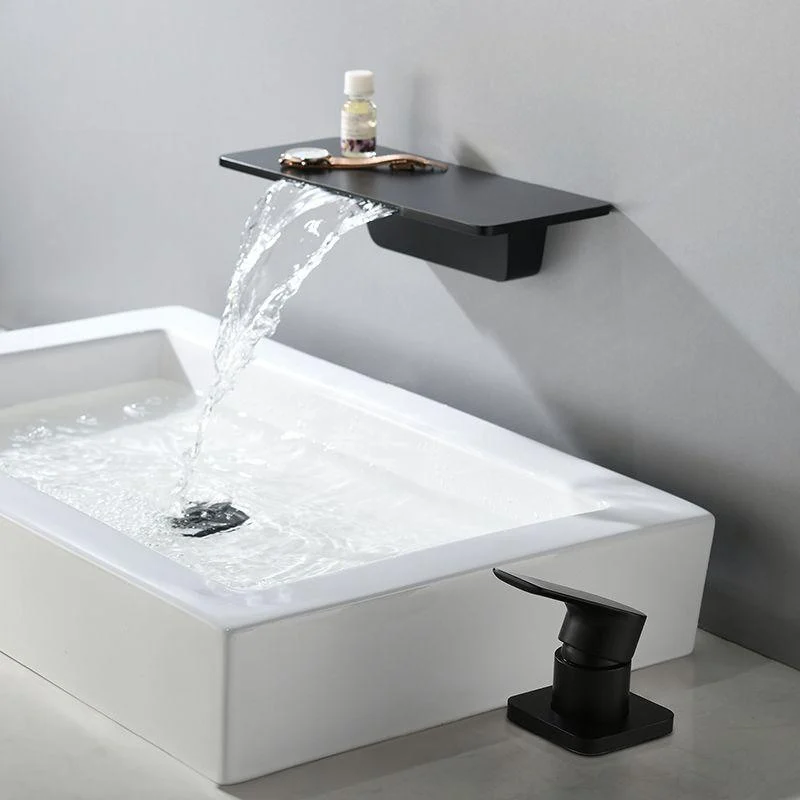 Waterfall Tub Tap Trim Wall Mounted Low Arc Bath Tap Trim -Bathlova