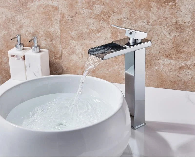 Waterfall Type Deck Mount Single Handle Basin Sink Tap -Bathlova