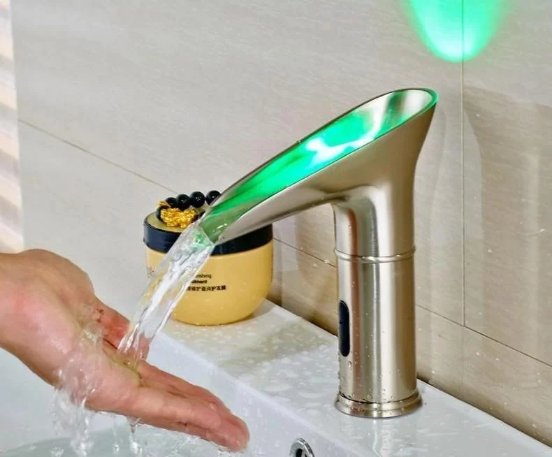 Waterfall Type Sensor Basin Tap with Led Light -Bathlova