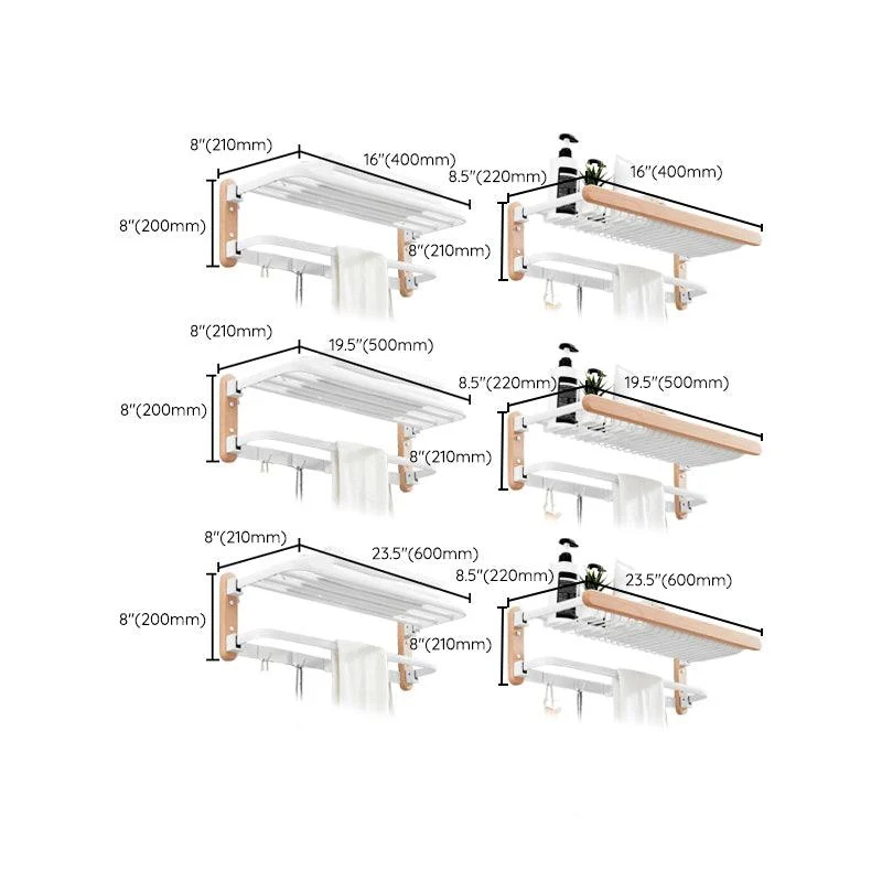 White 7-piece Bathroom Accessory Set Wood and Metal Bathroom Set -Bathlova