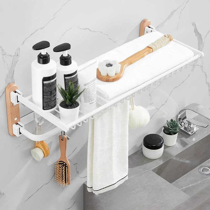 White 7-piece Bathroom Accessory Set Wood and Metal Bathroom Set -Bathlova