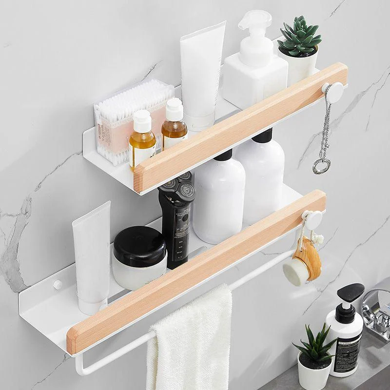 White 7-piece Bathroom Accessory Set Wood and Metal Bathroom Set -Bathlova