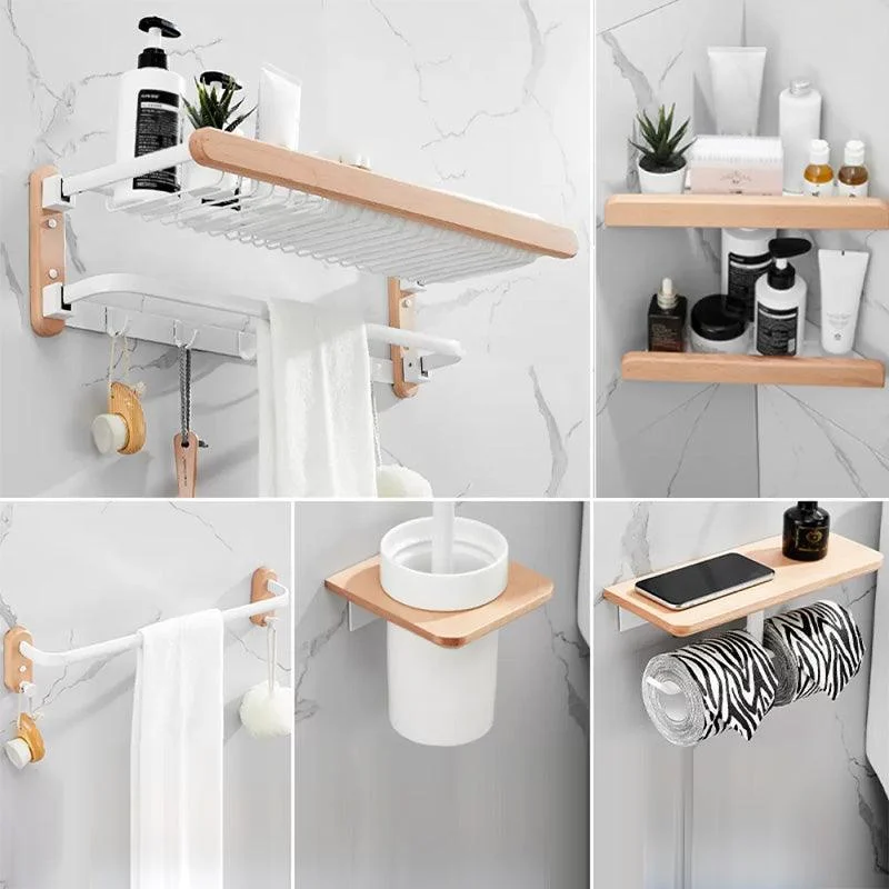 White 7-piece Bathroom Accessory Set Wood and Metal Bathroom Set -Bathlova