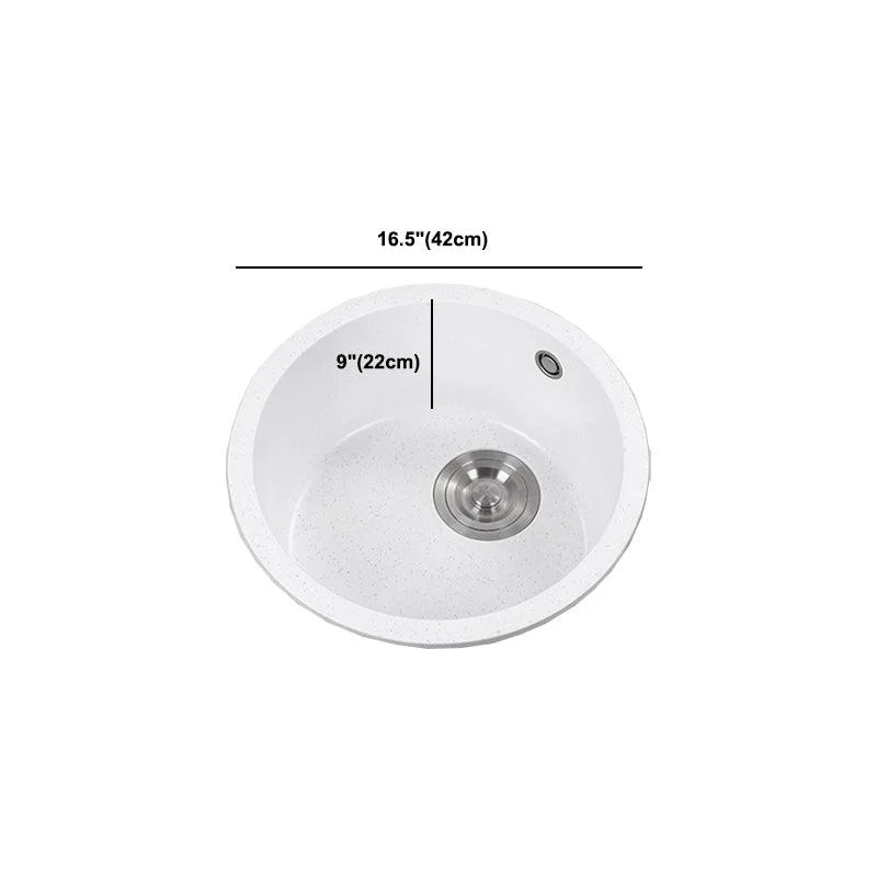 White 9" H Sink Single Bowl Drop-In Kitchen Sink with Soundproofing -Bathlova