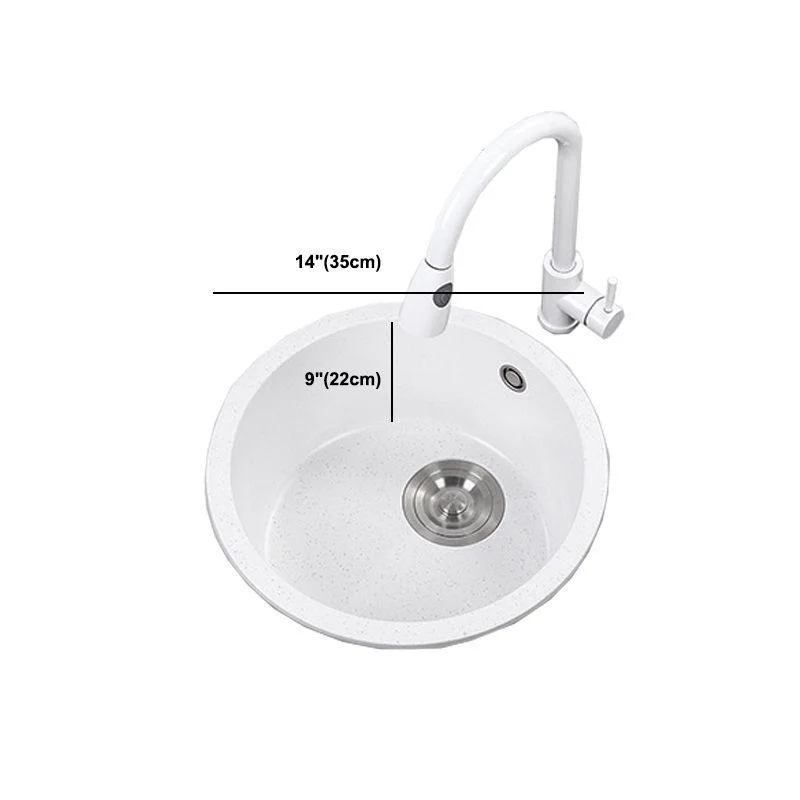 White 9" H Sink Single Bowl Drop-In Kitchen Sink with Soundproofing -Bathlova