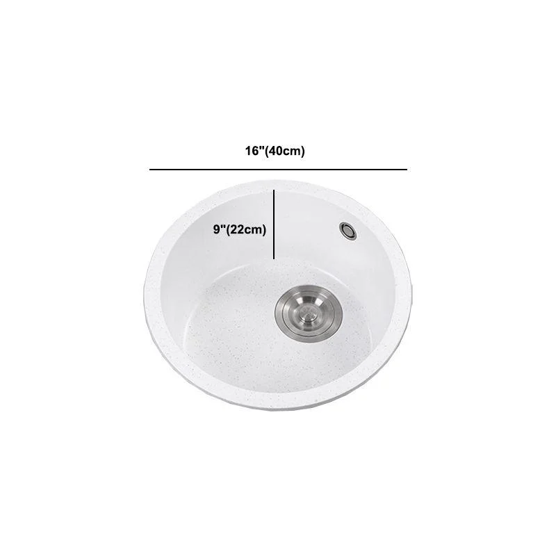 White 9" H Sink Single Bowl Drop-In Kitchen Sink with Soundproofing -Bathlova