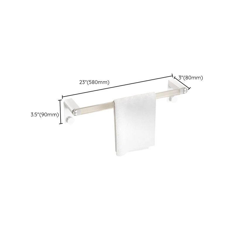 White Bathroom Accessory Set Metal & Acrylic Bathroom Set with Bath Shelf/Robe Hooks -Bathlova