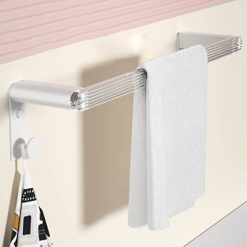 White Bathroom Accessory Set Metal & Acrylic Bathroom Set with Bath Shelf/Robe Hooks -Bathlova