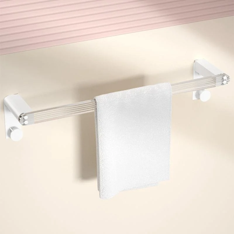 White Bathroom Accessory Set Metal & Acrylic Bathroom Set with Bath Shelf/Robe Hooks -Bathlova