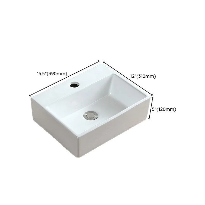 White Bathroom Sink Vessel Porcelain Bathroom Sink (Not Including Tap) -Bathlova