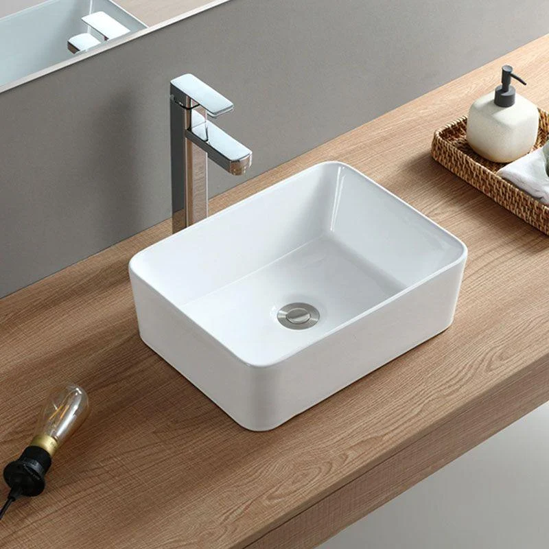 White Bathroom Sink Vessel Porcelain Bathroom Sink (Not Including Tap) -Bathlova