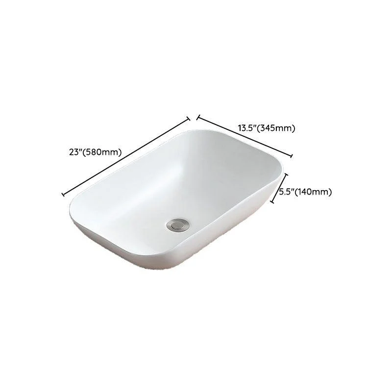 White Bathroom Sink Vessel Porcelain Bathroom Sink (Not Including Tap) -Bathlova