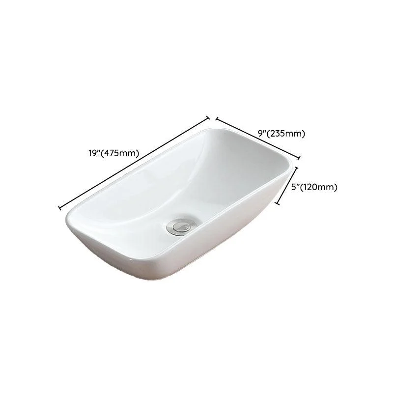 White Bathroom Sink Vessel Porcelain Bathroom Sink (Not Including Tap) -Bathlova