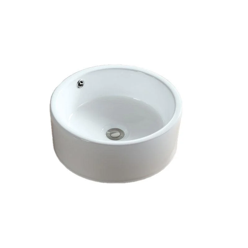 White Bathroom Sink Vessel Porcelain Bathroom Sink (Not Including Tap) -Bathlova