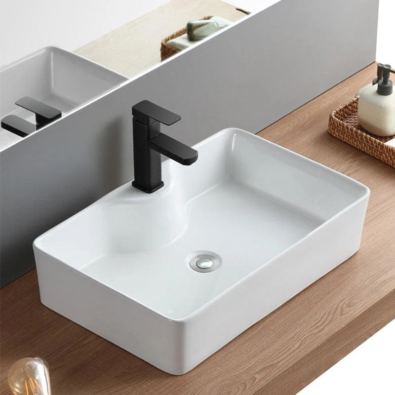 White Bathroom Sink Vessel Porcelain Bathroom Sink (Not Including Tap) -Bathlova