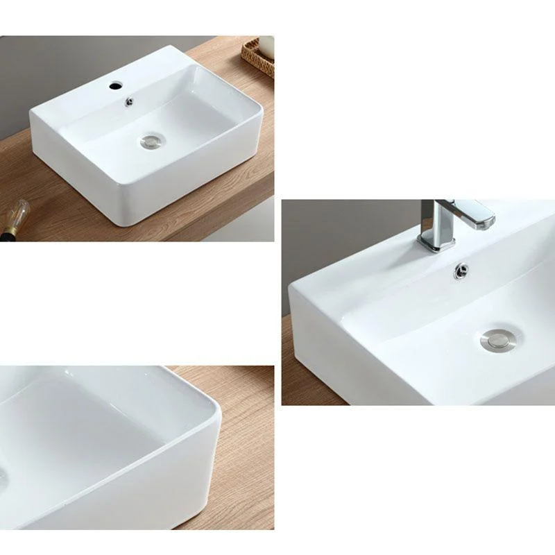 White Bathroom Sink Vessel Porcelain Bathroom Sink (Not Including Tap) -Bathlova