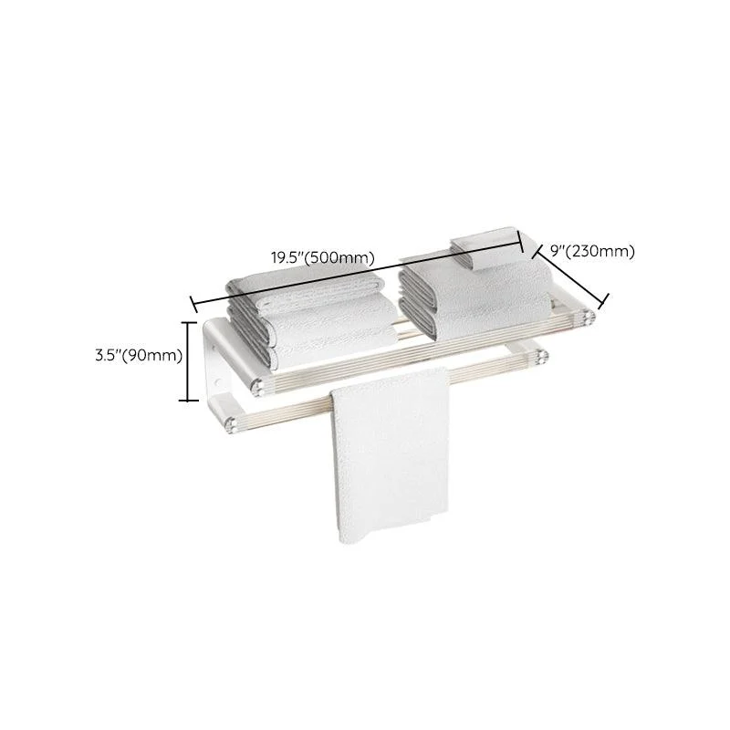 White Metal & Acrylic Bathroom Accessory as Individual or as a Set with Bath Shelf -Bathlova