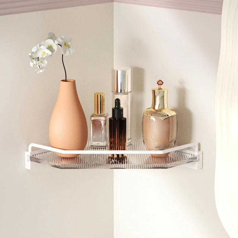 White Metal & Acrylic Bathroom Accessory as Individual or as a Set with Bath Shelf -Bathlova