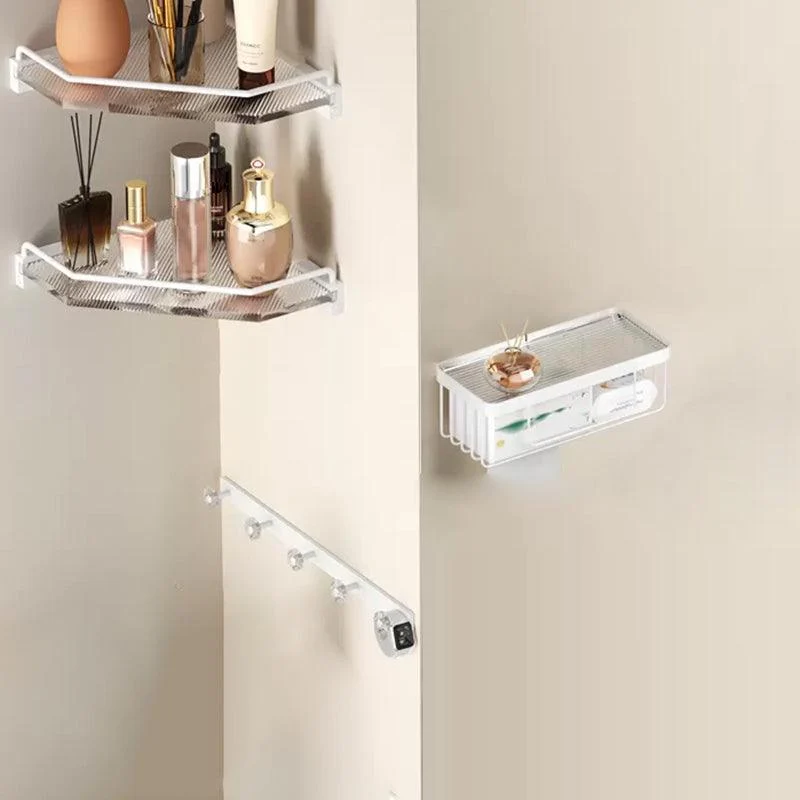 White Metal & Acrylic Bathroom Accessory as Individual or as a Set with Bath Shelf -Bathlova