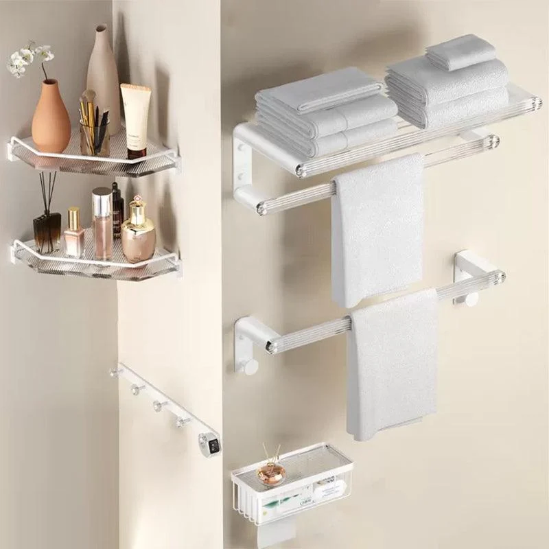 White Metal & Acrylic Bathroom Accessory as Individual or as a Set with Bath Shelf -Bathlova