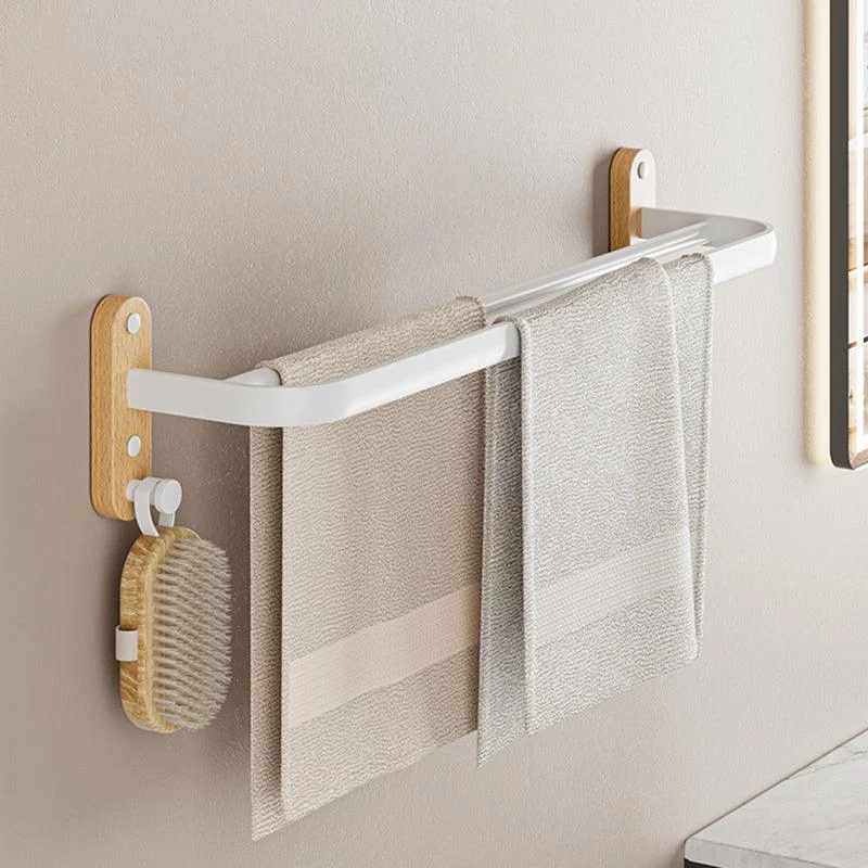 White Metal and Solid Wood Bathroom Accessories Hardware Set -Bathlova