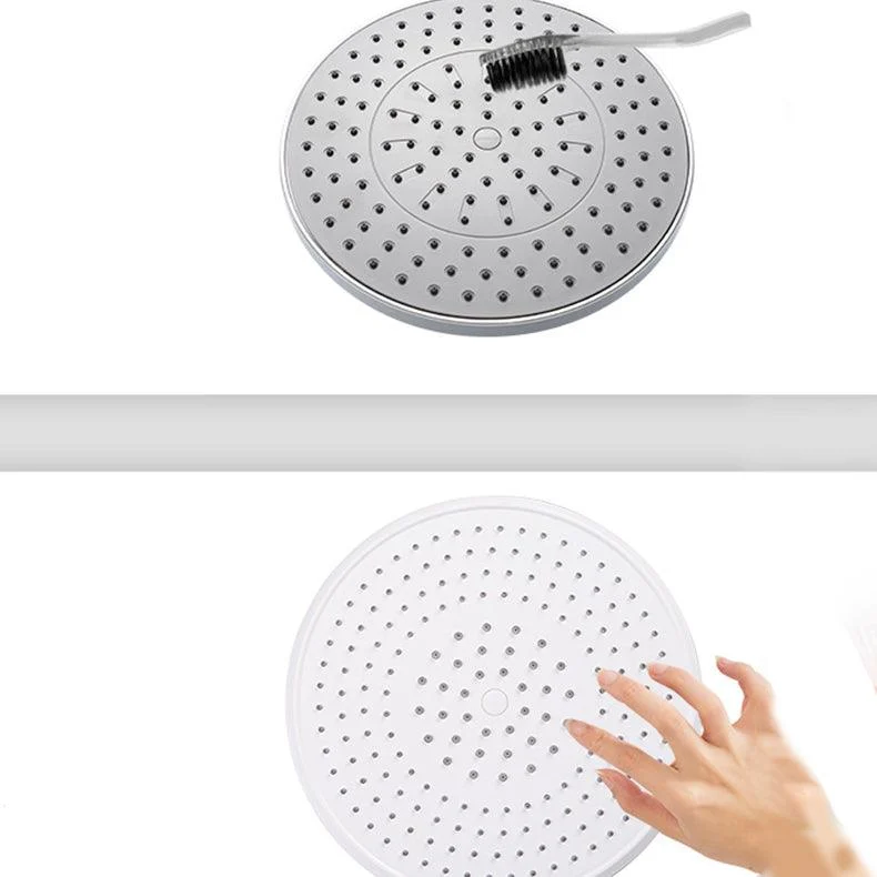 White Metal Shower Head Combo Modern Round Fixed Shower Head for Bathroom -Bathlova