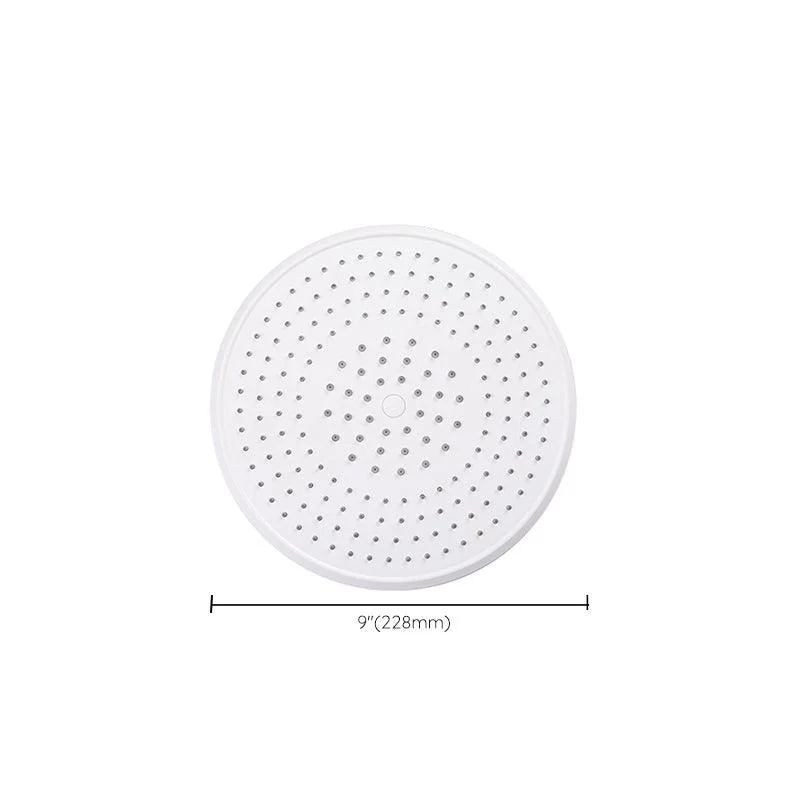 White Metal Shower Head Combo Modern Round Fixed Shower Head for Bathroom -Bathlova